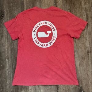 Vineyard Vines Coral Red Salmon Whale Circle Back Tee